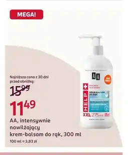 Rossmann Intensywnie nawilżający krem-balsam do rąk AA oferta