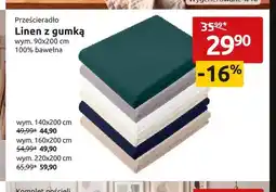 Black Red White Prześcieradło Linen z gumką 140x200 cm oferta