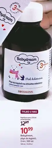 Rossmann Babydream płyn do kąpieli na chłodne wieczory 3 m+ oferta