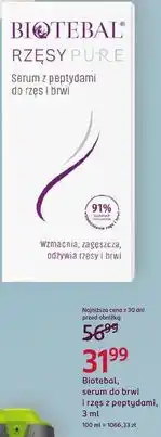 Rossmann Biotebal Rzęsy Pure Serum do rzęs i brwi z peptydami oferta