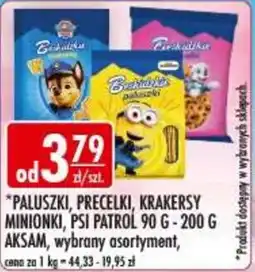 Sklepy Doroty Paluszki, precelki, krakersy Minionki, Psi Patrol oferta
