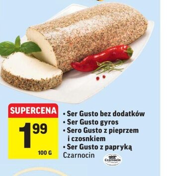 Intermarche Ser Gusto bez dodatków, Ser Gusto gyros, Ser Gusto z pieprzem i czosnkiem, Ser Gusto z papryką 100g oferta
