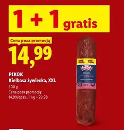 Lidl Kiełbasa żywiecka XXL Pikok oferta
