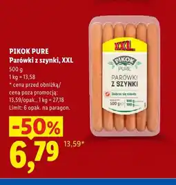 Lidl Parówki z szynki Pikok Pure XXL oferta