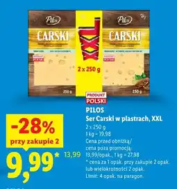 Lidl Ser Carski w plastrach Pilos XXL 2-pak oferta