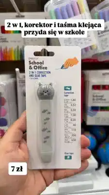 Pepco Korektor i taśma klejąca 2 w 1 Pepco School & Office oferta