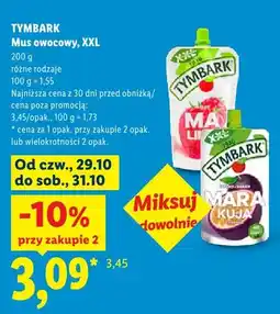 Lidl Mus owocowy Tymbark XXL Malina oferta