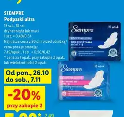 Lidl Podpaski ultra maxi Siempre oferta