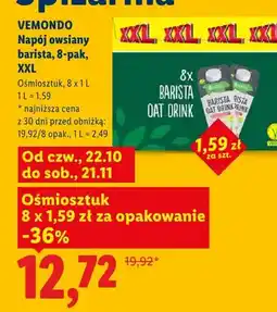 Lidl Napój owsiany barista Vemondo 8-pak XXL oferta