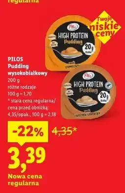 Lidl Pudding wysokobiałkowy Pilos smak karmelowy oferta