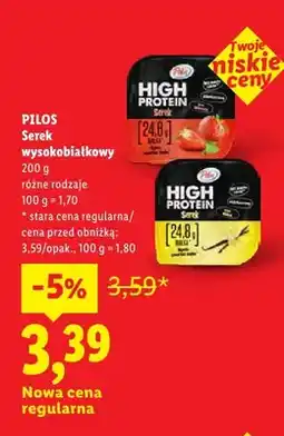 Lidl Serek wysokobiałkowy Pilos High Protein truskawkowy oferta