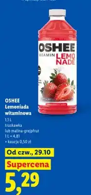 Lidl Lemoniada witaminowa Oshee malina-grejpfrut oferta