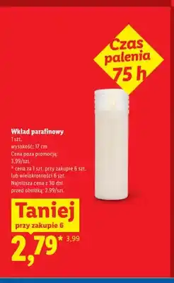 Lidl Wkład parafinowy czas palenia 75h 17 cm oferta