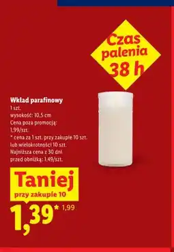 Lidl Wkład parafinowy czas palenia 38h 10,5 cm oferta