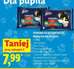 Lidl Mokra karma dla kota Purina Felix Fantastic 4-pak oferta