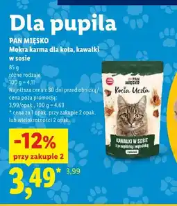 Lidl Mokra karma dla kota kawałki w sosie Pan Miśko oferta
