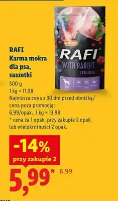 Lidl Karma mokra dla psa Rafi z królikiem saszetka oferta