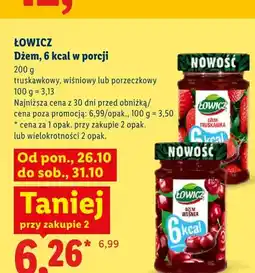Lidl Dżem 6 kcal w porcji porzeczkowy Łowicz oferta