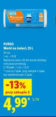 Lidl Worki na śmieci 25 l Purio oferta