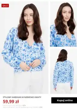 Greenpoint Stylowy kardigan w niebieskie kwiaty Greenpoint oferta