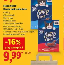 Lidl Karma mokra dla kota Felix Soup 6-pak oferta