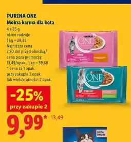Lidl Mokra karma dla kota Purina ONE Junior 4-pak oferta