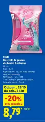 Lidl Maszynki do golenia dla kobiet 2-ostrzowe Cien 20-pak oferta