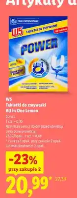 Lidl Tabletki do zmywarki All in One Lemon W5 oferta