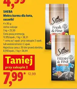 Lidl Mokra karma dla kota saszetki Sheba Fresh & Fine 4-pak oferta