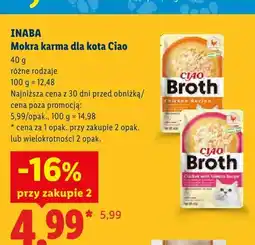 Lidl Mokra karma dla kota Inaba Ciao Broth Chicken Recipe oferta