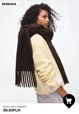 Bershka Gruby szal z frędzlami Bershka oferta