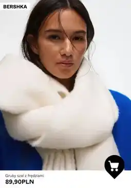 Bershka Gruby szal z frędzlami Bershka oferta