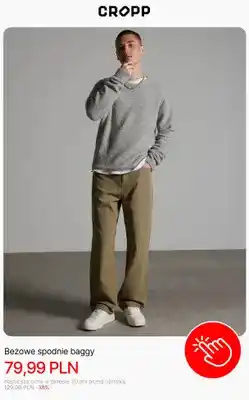 Beżowe spodnie baggy Cropp