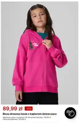 Bluza dresowa loose z kapturem dziewczęca