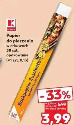 Kaufland K-Classic Papier do pieczenia w arkuszach 30 szt oferta