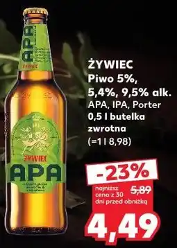 Kaufland Żywiec Piwo 5%, 5,4%, 9,5% alk. APA, IPA, Porter oferta