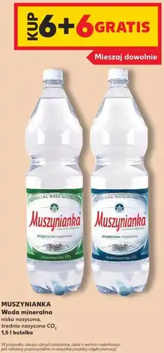 Kaufland Muszynianka Woda mineralna nisko nasycona, średnio nasycona CO2 oferta