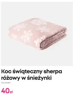 Pepco Koc świąteczny sherpa różowy w śnieżynki oferta