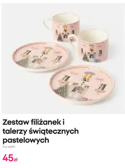 Pepco Zestaw filiżanek i talerzy świątecznych pastelowych Pepco oferta