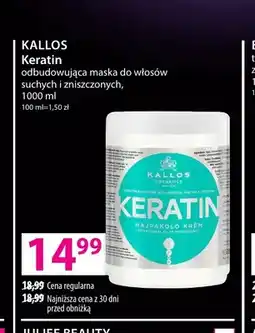 Hebe Odbudowująca maska do włosów suchych i zniszczonych Keratin Kallos oferta
