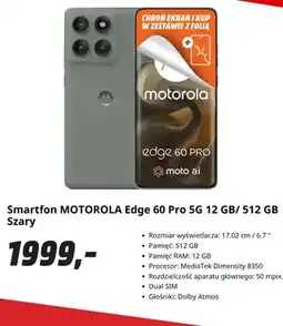Media Markt Smartfon Motorola Edge 60 Pro 5 g 12 GB/ 512 Gb Szary oferta