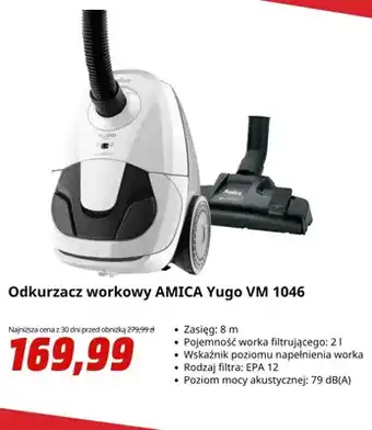 Odkurzacz workowy Amica Yugo Vm 1046