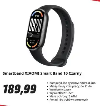 Smartband Xiaomi Smart Band 10 czarny
