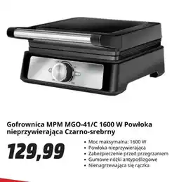 Media Markt Gofrownica Mpm MGO-41/C powłoka nieprzywierająca czarno-srebrny oferta