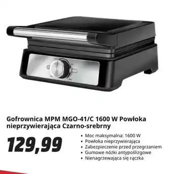 Gofrownica Mpm MGO-41/C powłoka nieprzywierająca czarno-srebrny