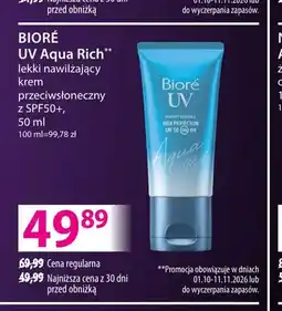 Hebe Lekki nawilżający krem przeciwsłoneczny z SPF50+ UV Aqua Rich Bioré oferta