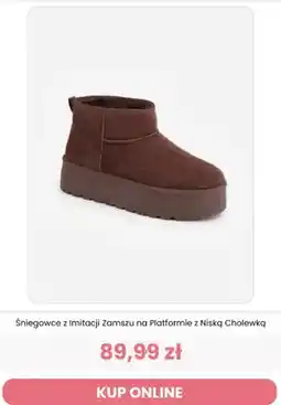 Renee Śniegowce z imitacji zamszu na platformie z niską cholewką Renee oferta