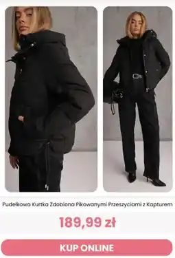 Renee Pudełkowa kurtka zdobiona pikowanymi przeszyciami z kapturem Reneé oferta