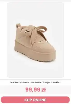 Sneakersy Vices na platformie obszyte futerkiem