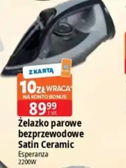 E.Leclerc Żelazko parowe bezprzewodowe Satin Ceramic Esperanza oferta